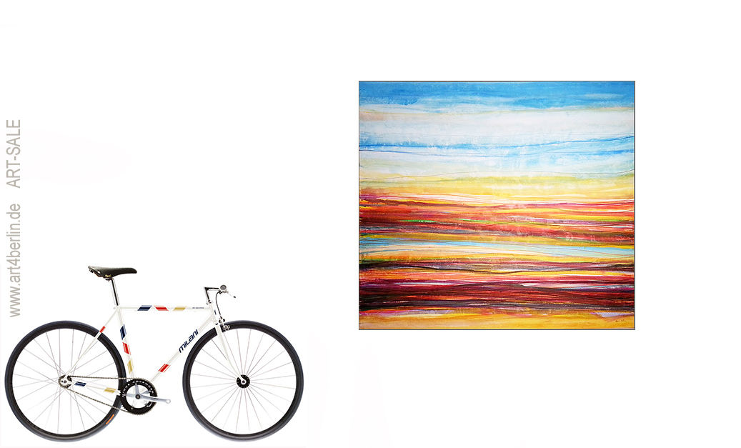 Rainbow Stripes, Acrylbild auf Leinwand, 150×135 cm, Original, 990, Euro art4berlin