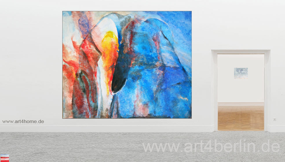 Blaue Farbintensität, Acrylmalerei auf Leinwand, 155×130 cm, Original
