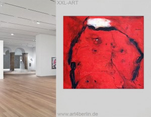 VERKAUFT - Rote Energie, Acrylbild auf Leinwand, 150x135 cm, Original, 990,- Euro