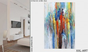 Moderne großformatige Acrylmalerei mit Tiefenwirkung. 