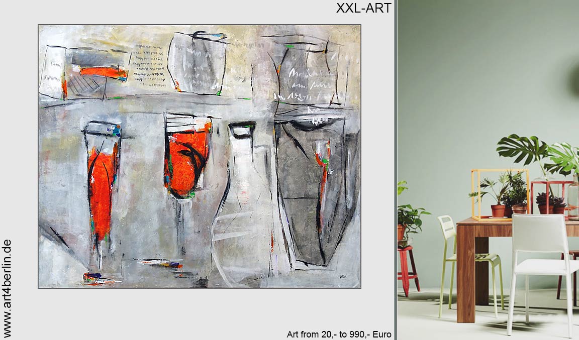 Stillleben, Acrylmischtechnik auf Leinwand, 135×110 cm, Original, 840