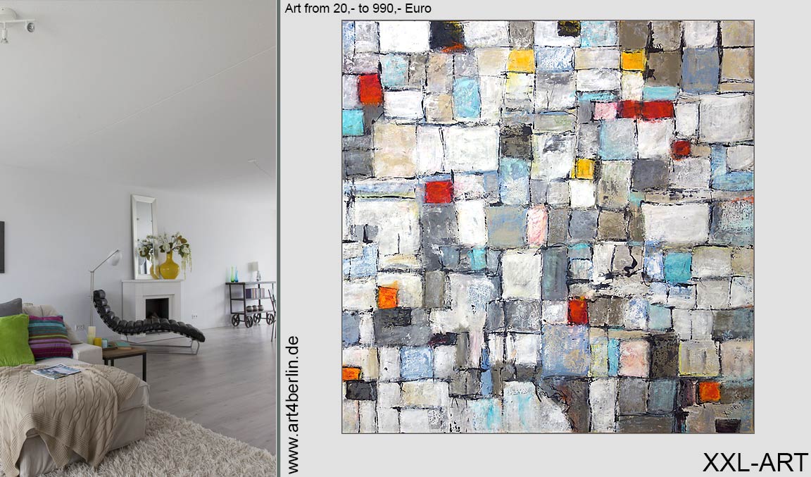 Abstrakte Form, Künstleracrylfarben/Leinwand, 140×140 cm, Original, 990