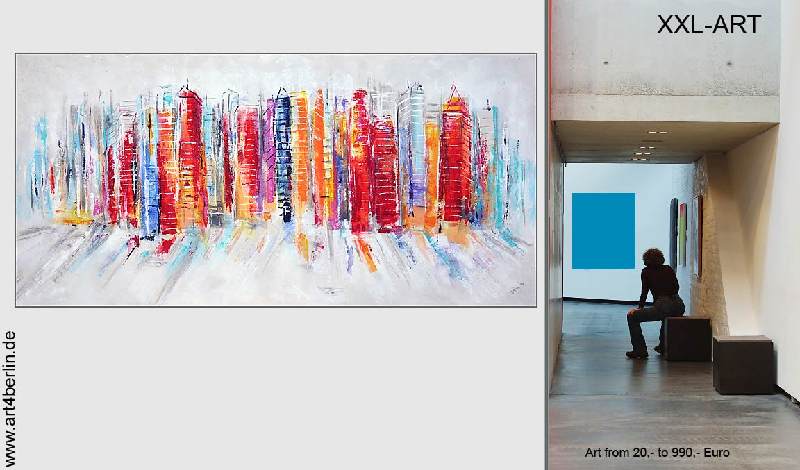 Skyline, Acrylmalerei auf Leinwand, 150×100 cm, Original, 840, Euro