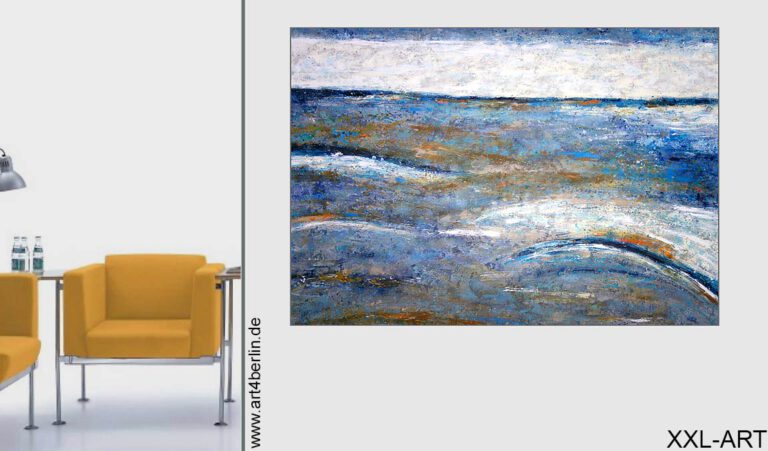 Abstrakte Kunstgemälde, moderne Bilder, echte Leinwandmalerei aus der Galerie art4berlin kann sehr emotional auf Sie wirken.